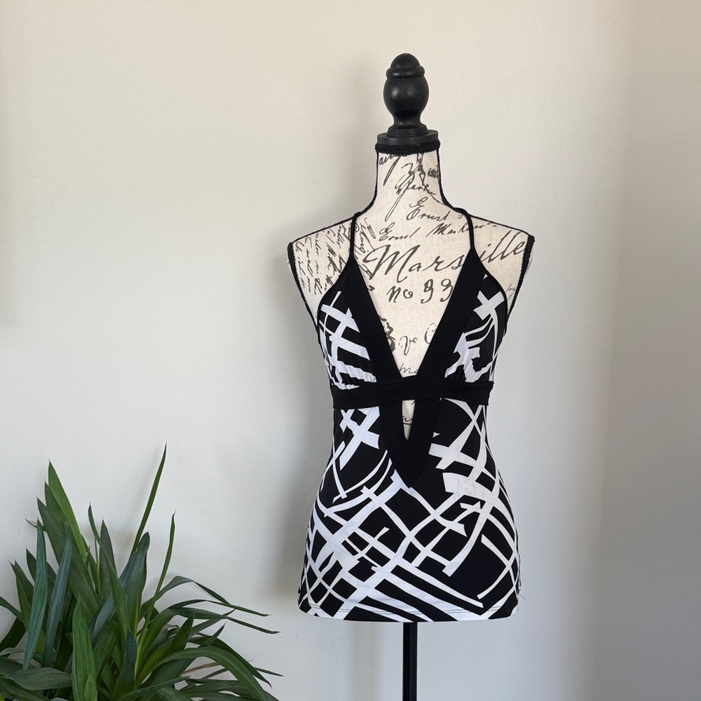 Forever Black and White Halter Top